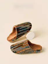 冬用 コットン素材 スリッパ【内部フリース・滑り止め・厚底】