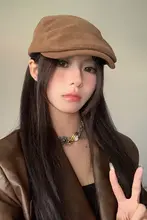 秋冬用 レトロコーデュロイキャップ【アメリカンスタイル・ベレーハット・カジュアルデザイン】