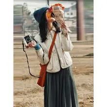 フレンチスタイルの軽量ダウンコート【カラーブロック・翻领・保温・冬用】