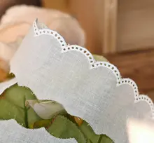白色コットン刺繍レース生地【DIY・袖口・スカート・カーテン用】