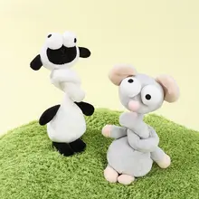 かわいいアニマルマスコット付きの長い首のバッグチャーム【毛 Plush・デコレーション用】