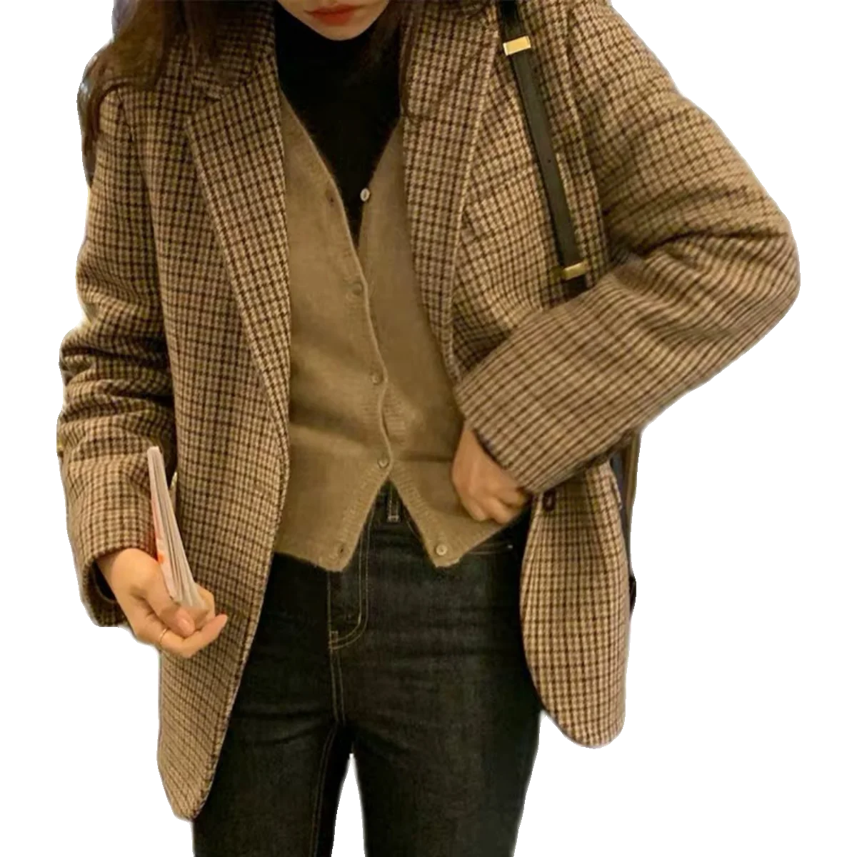 デニムジャケット コーデの悩みを解決！千鳥格子毛織りジャケットの完全ガイド