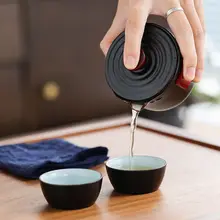 旅行用茶具セット【携帯式・アウトドア用・茶碗2個付き・ポット1個】