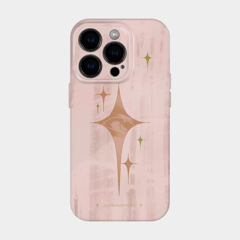星星の眼 iPhone用フィルムケース：全包設計で耐衝撃性とシンプルアートが融合したおすすめ選択
