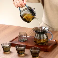 高温に耐えるガラス茶壷【軽やかで高級感のあるデザイン・功夫茶道具】（セットアップ対応）