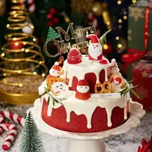 クリスマスケーキ用ストロベリータルト装飾リボン【クリスマス星・鈴・デザートテーブル用】