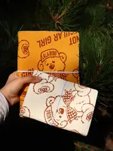 かわいいクマデザインの手作り布製バインダー手帳【A5・A6対応・ギフトに最適】