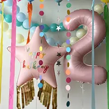 大きなピンクの五角星フリンジバルーン【誕生日デコレーション用】