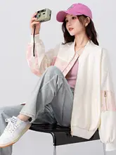 レトロ風ベースボールジャケット【春秋用・ゆったりデザイン・カジュアル】