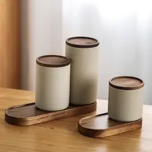 土陶製 密閉保存容器セット【茶葉・コーヒー豆・穀物用・防潮】