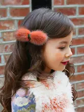 子供用ヘアアクセサリー【サイドバング用・水貂毛・リボン型・後頭部クリップ】