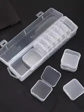 透明プラスチック製 ジュエリー収納ボックス【ダイヤモンドペインティング用・5.5cm・デスクトップ整理】