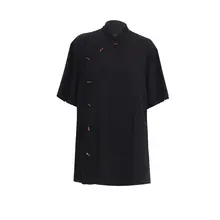 新中式デザインの立襟盤扣半袖シャツ【夏用】