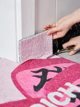 可愛いピンクのウサギデザイン玄関マット【防滑・汚れに強い・カット可能】