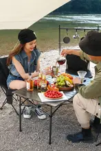 アウトドア折りたたみテーブルセット【ピクニック・キャンプ用・椅子一体型】