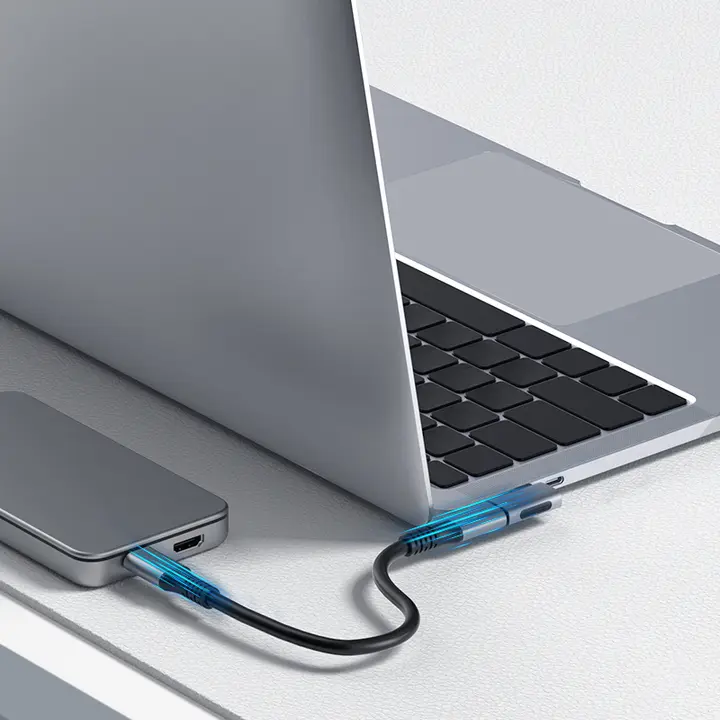 Hagibis Type-C 変換アダプタ 延長ケーブル 90度 L字型 U字型 直角 オスメス USB4 40Gbps Thunderbolt3 4対応 フル機能 iPhone 17 18対応 「HAGIBIS」