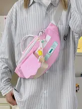 韓国のドーパミン活力ガールかわいい紫色のチェストバッグ