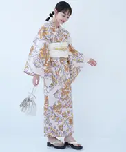 伝統的な日本の女性用浴衣【高級コットン・紫陽花デザイン】