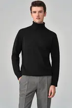 ブラックタートルネックセーター【厚手・秋冬用・ゆったりフィット】