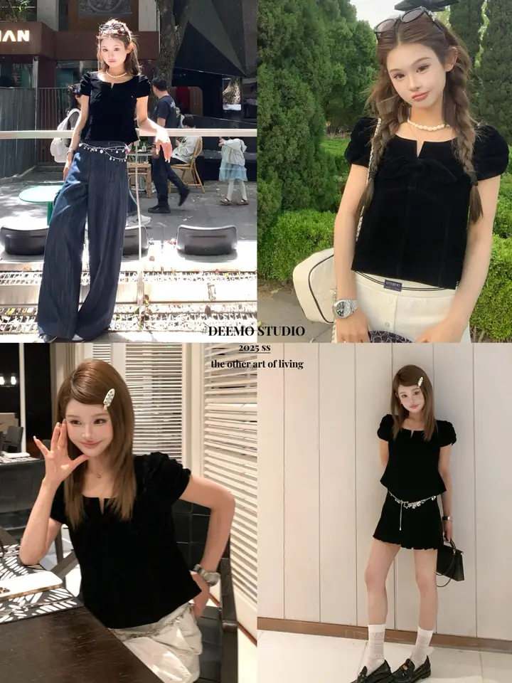クラシックデザインの軽量シルクベルベット刺繍半袖トップスとショートパンツ（セットアップ対応）