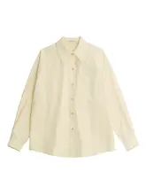 春夏用のデザイナー風 カシミヤカラーシャツ【長袖・重ね着スタイル】