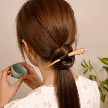短い檀木のヘアピン【古風・バンがん用・女性用】