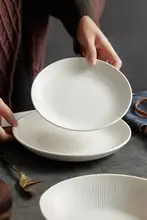 ディーププレート 西洋料理 ステーキ 家庭用 陶器 創造的 美しい 白色 和風 お皿