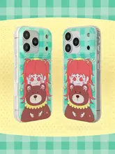 スマホケース iPhone対応 くまのPippa柄 フルカバー 光沢 マグネット スタンド付き ギフト ガーリー