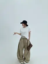 アメリカンスタイルのカジュアルラフパンツ【フィット・ストレートレッグ・速乾・レディース】（セットアップ対応）