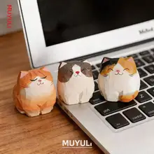 木彫り 猫 置物 手彫り ラグドール 三毛猫 茶トラ 癒やし PCデスク クリスマスギフト 女性 プレゼント