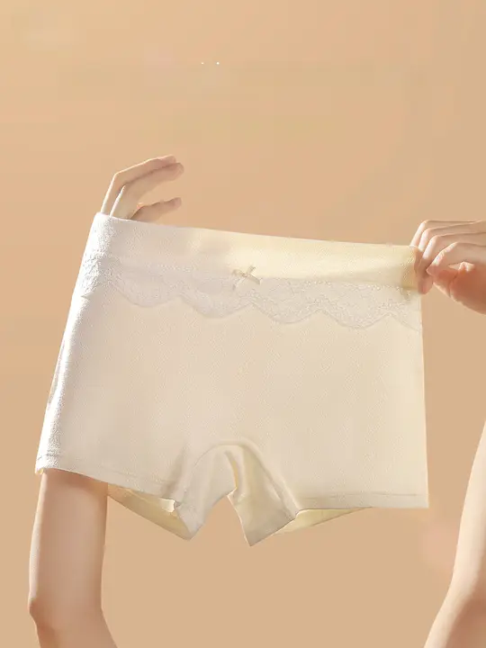 新疆綿 使用の女性用ショートパンツ【レース付き・夏用・抗菌・快適な肌触り】