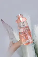 希楽 大容量プラスチック水筒【学生用・吸水ストロー付き・夏用】