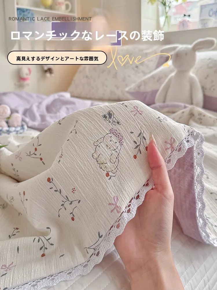 かわいいウサギのシワ加工夏用クールケット：子供用カートゥーンデザインの通気性と肌触りを徹底解説