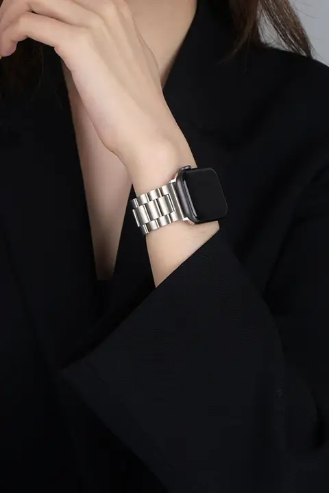 Apple Watch対応 メタルチェーンバンド【通気性・創造的デザイン・スタイリッシュ】