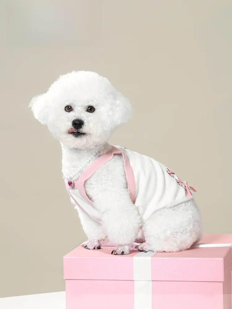 犬の夏用服 通気性と軽量性を実現する ピンクキャミソールの実用性