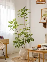 リアルな観葉植物風 黄天竺の造花【禅スタイル・インテリア装飾用・テーブル用】