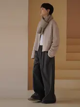 ハーチー・ミスの厚手キルト内蔵ニットカーディガン【女性用・ショート丈・保温性】