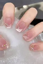 フレンチネイルデザインの猫眼ネイルシール【極上の柔らかさ・華やかでシンプル】