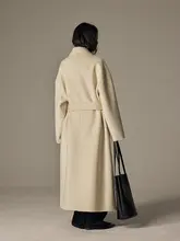 秋冬用高級感あふれる驼毛ウールコート【ダブルフェイス・中長丈・ゆったりシルエット】
