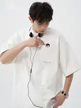 刺繍入りコットン半袖Tシャツ【メンズ・カジュアル・フィット】