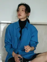 大きいサイズ クラインブルーシャツ【春夏用・ゆったりとしたデザイン・高級感】