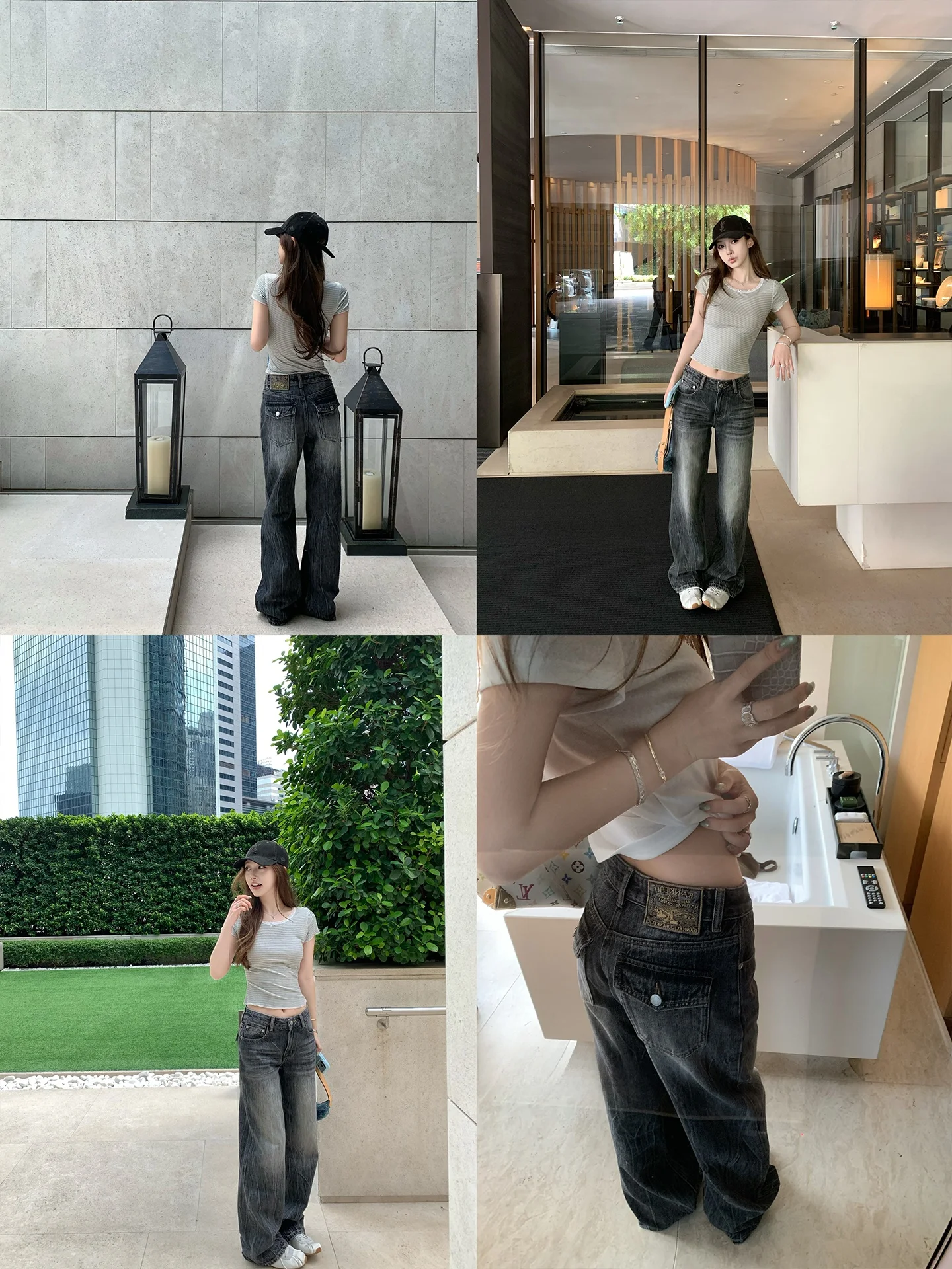 板栗可可 ローライズウォッシュドデニムパンツ：現代風レトロスタイルの実用性と適用シーン
