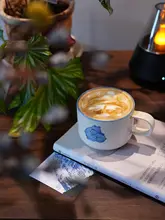 手作りコーヒーカップ【景徳鎮陶器・マグカップ・レトロ青花デザイン】（セットアップ対応）