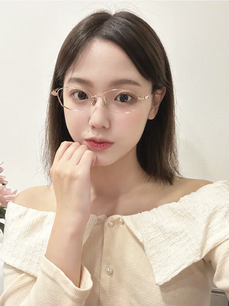 超軽量小型フレーム眼鏡：純チタン楕円形で40代50代の若く見えるデザイン