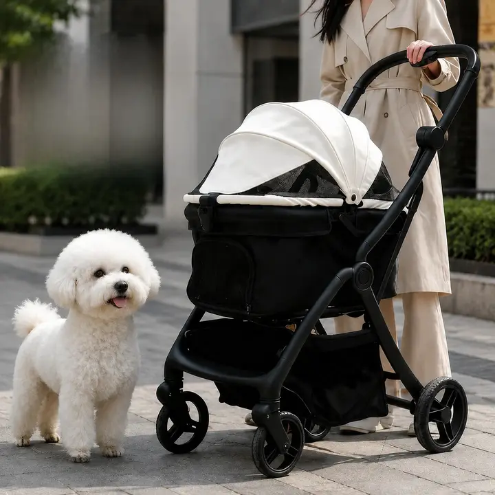 軽量折りたたみ式ペットカート【猫・小型犬用・お出かけ便利】