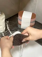カラフルストライプのスポンジクリーナー【厚手・両面使用・柔らかい・吸水性】
