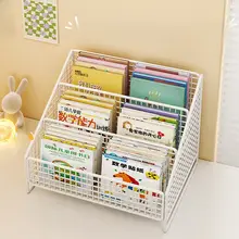子供用絵本ラック【デスクトップ整理ボックス・ベッドサイド収納・階層デザイン】