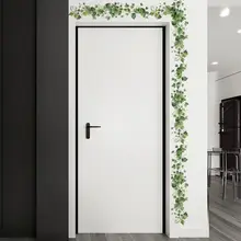 窓辺のインテリアに最適！グリーン植物の葉っぱとツルの壁貼りステッカー【防水・移動可能・粘着タイプ】