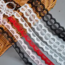 柔らかいレース花模様のフリル【薄手・手作りDIY用・ドールスカートエッジ】（セットアップ対応）