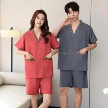 麻混紡サウナ用バスウェア【カップル対応・美容SPA向け・男女兼用】（セットアップ対応）